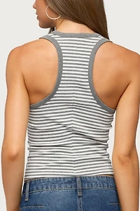 Edikted Sindy Grommet & Stud Striped Tank Top