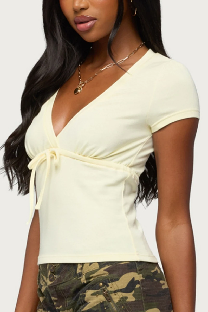 Edikted Sydni V Neck Tie Top