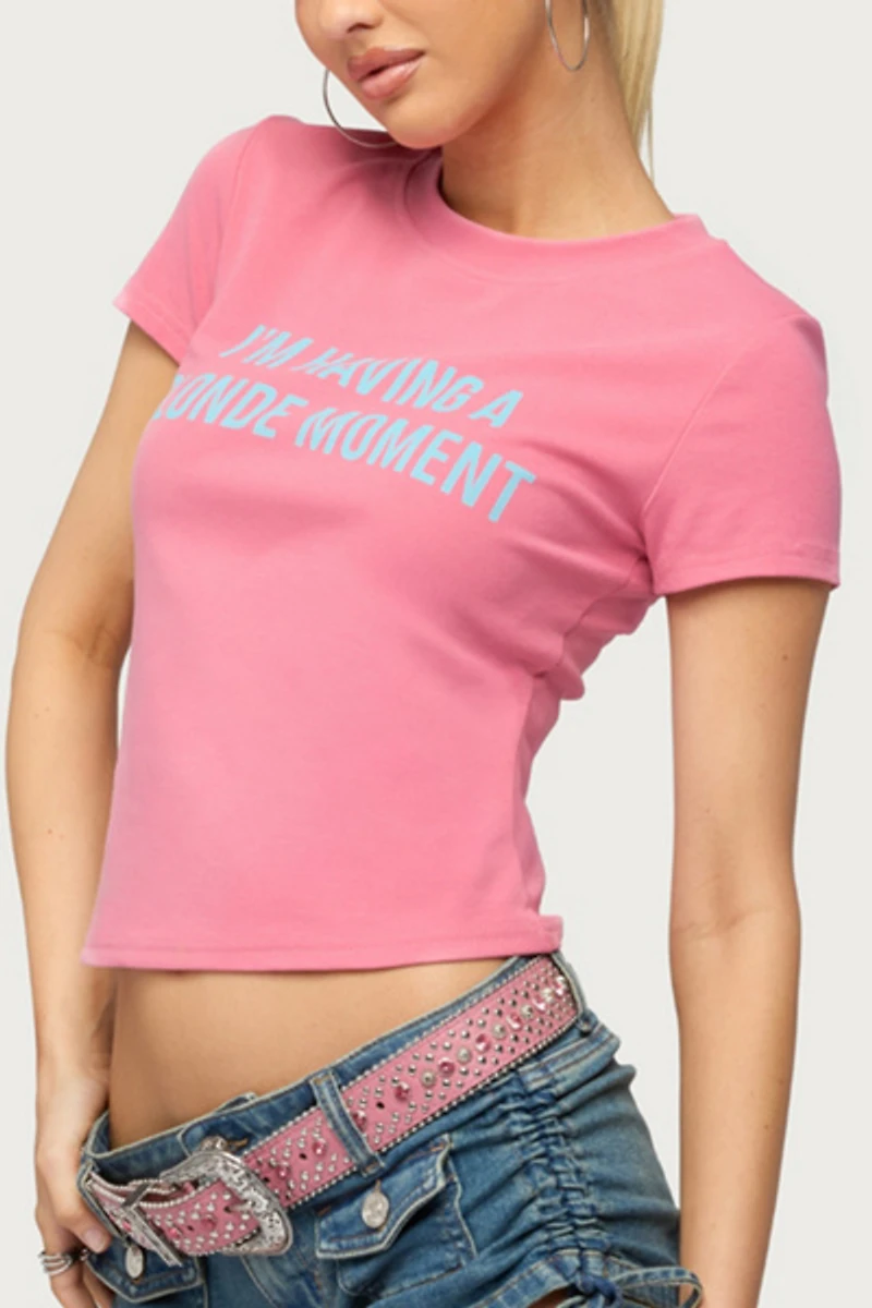 Edikted Blonde Moment T Shirt