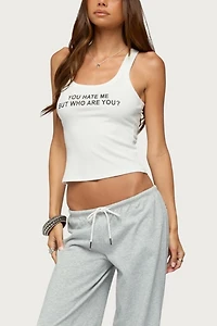 Edikted Who Are You Ribbed Tank Top