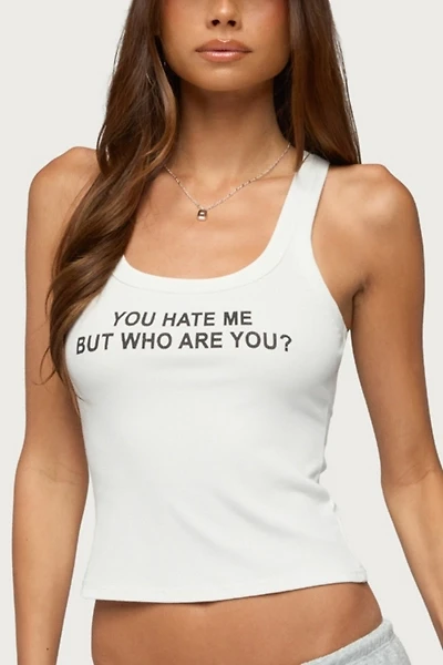 Edikted Who Are You Ribbed Tank Top