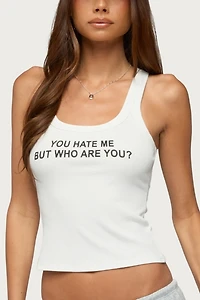 Edikted Who Are You Ribbed Tank Top