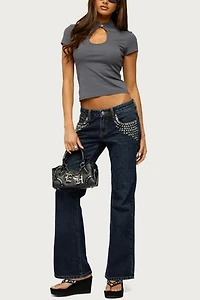 Edikted Magnus High Neck Keyhole Top