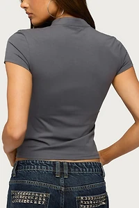 Edikted Magnus High Neck Keyhole Top