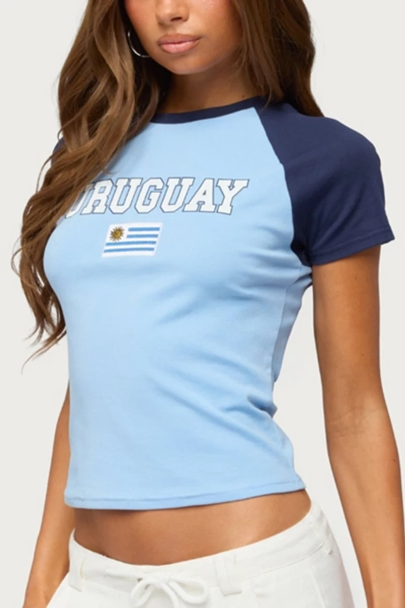 Edikted Uruguay Contrast Raglan T Shirt