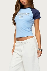 Edikted Uruguay Contrast Raglan T Shirt