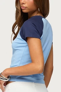 Edikted Uruguay Contrast Raglan T Shirt