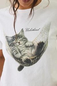 Unbothered Cat Graphic Cotton Tee
