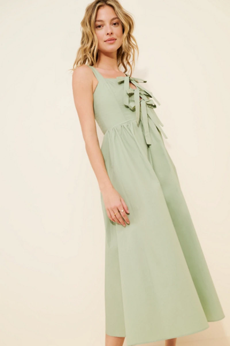 Glamorous Sleeveless Bow Midi Dress