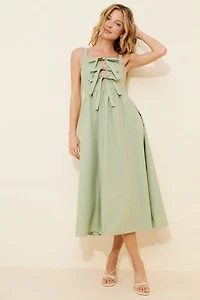 Glamorous Sleeveless Bow Midi Dress