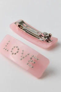 Rhinestone Love Hair Clips Set