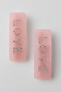 Rhinestone Love Hair Clips Set
