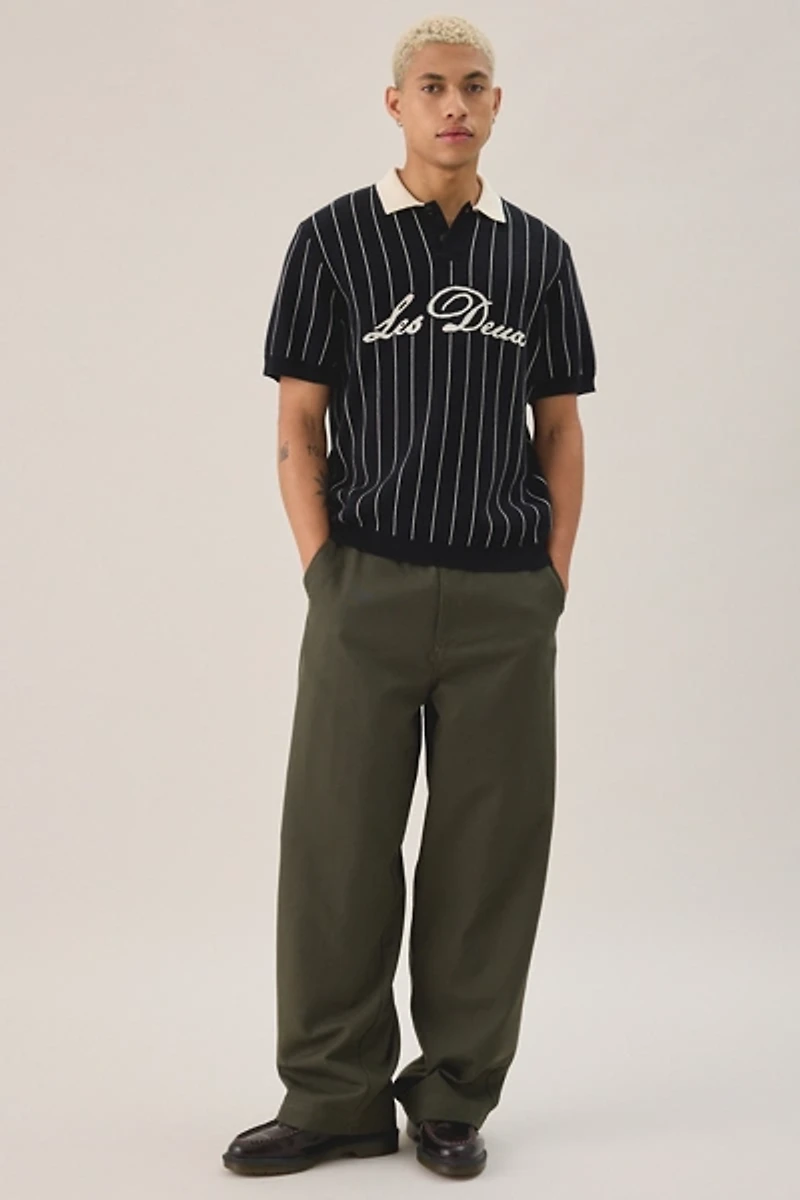 Les Deux Pinstripe Short Sleeve Sweater