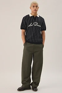 Les Deux Pinstripe Short Sleeve Sweater