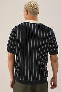 Les Deux Pinstripe Short Sleeve Sweater