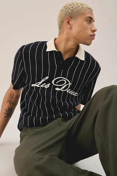 Les Deux Pinstripe Short Sleeve Sweater