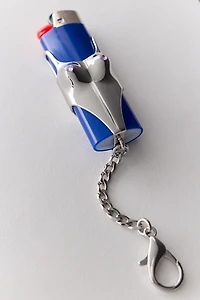 Edie Parker Silver One-Piece Swimsuit Lighter Holder Keychain