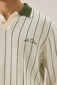 Les Deux Striped Melange Rugby Polo Shirt