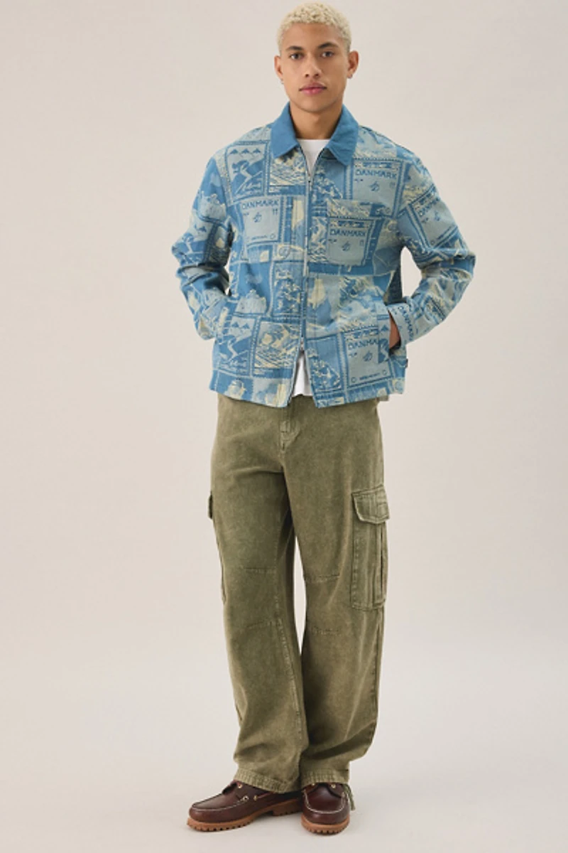 Les Deux Stamp Pattern Jacquard Jacket