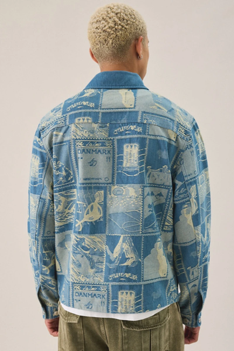 Les Deux Stamp Pattern Jacquard Jacket