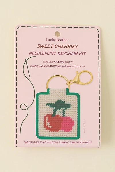 Lucky Feather Needlepoint Keychain Craft Kit