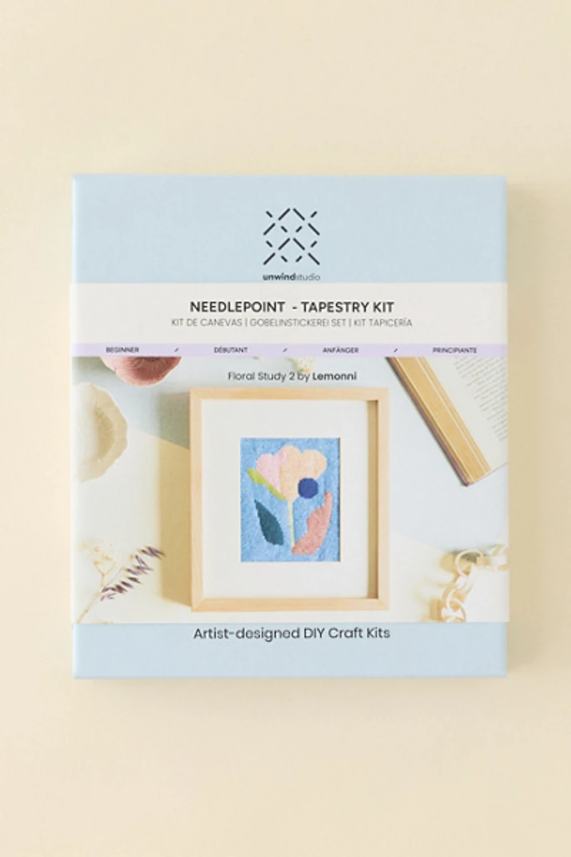 Unwind Studio DIY Floral Study 2 Needlepoint Craft Kit