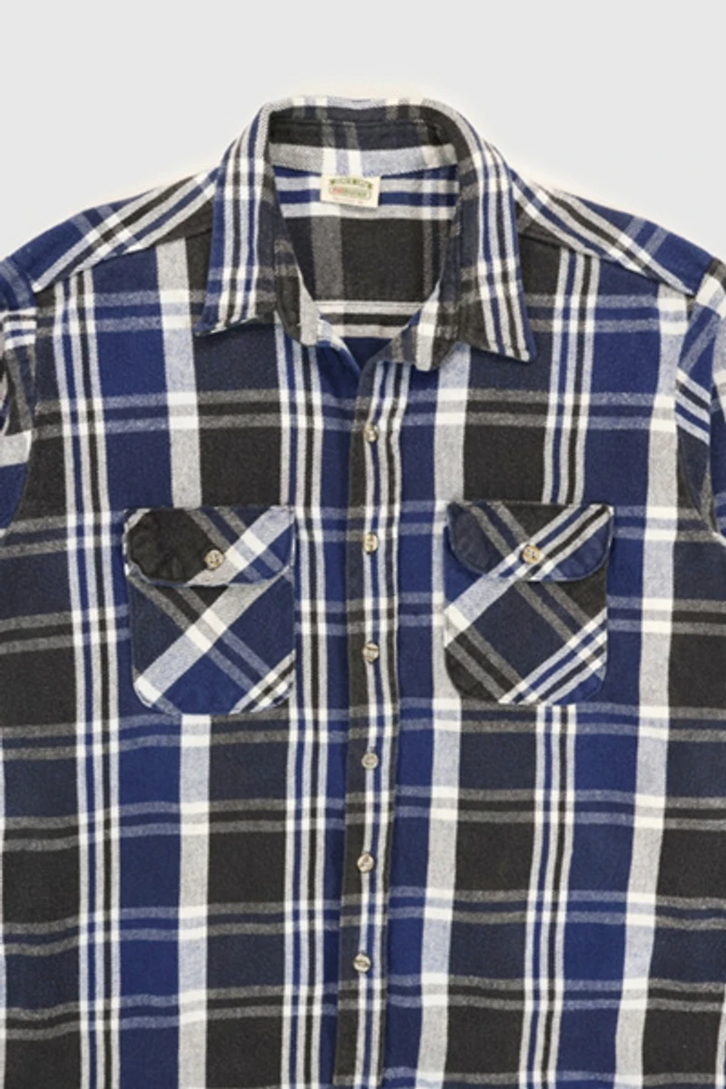 Vintage Heavyweight Flannel Button-Down Shirt