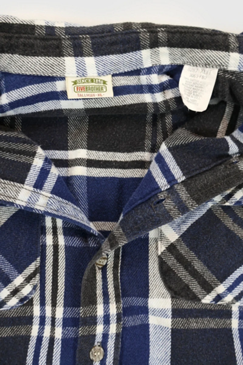 Vintage Heavyweight Flannel Button-Down Shirt