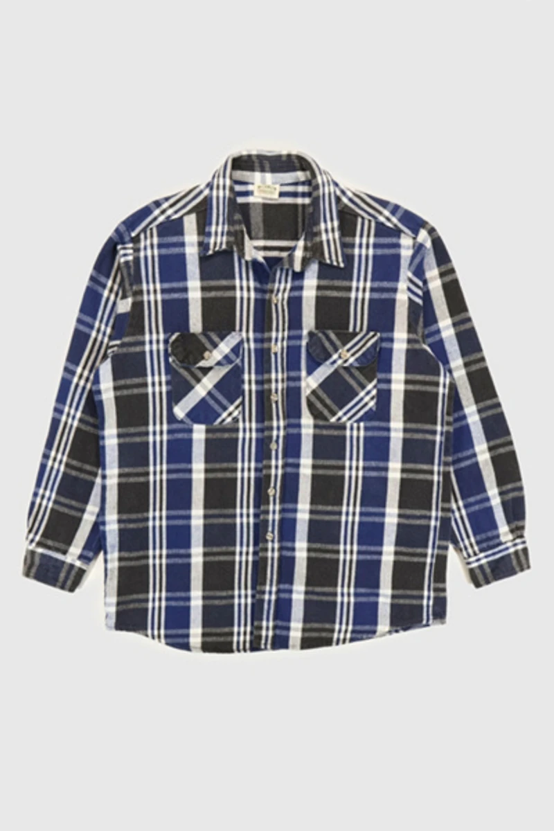 Vintage Heavyweight Flannel Button-Down Shirt
