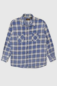 Vintage Blue Plaid Button-Down Shirt