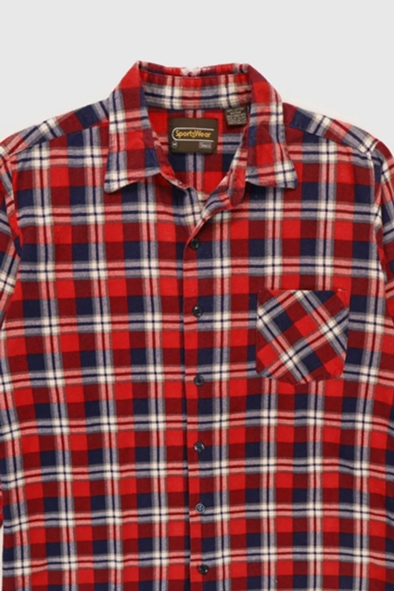 Vintage Red Plaid Button-Down Shirt