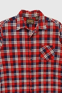 Vintage Red Plaid Button-Down Shirt