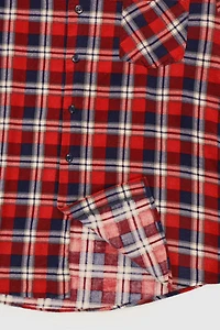 Vintage Red Plaid Button-Down Shirt