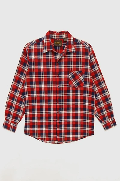 Vintage Red Plaid Button-Down Shirt