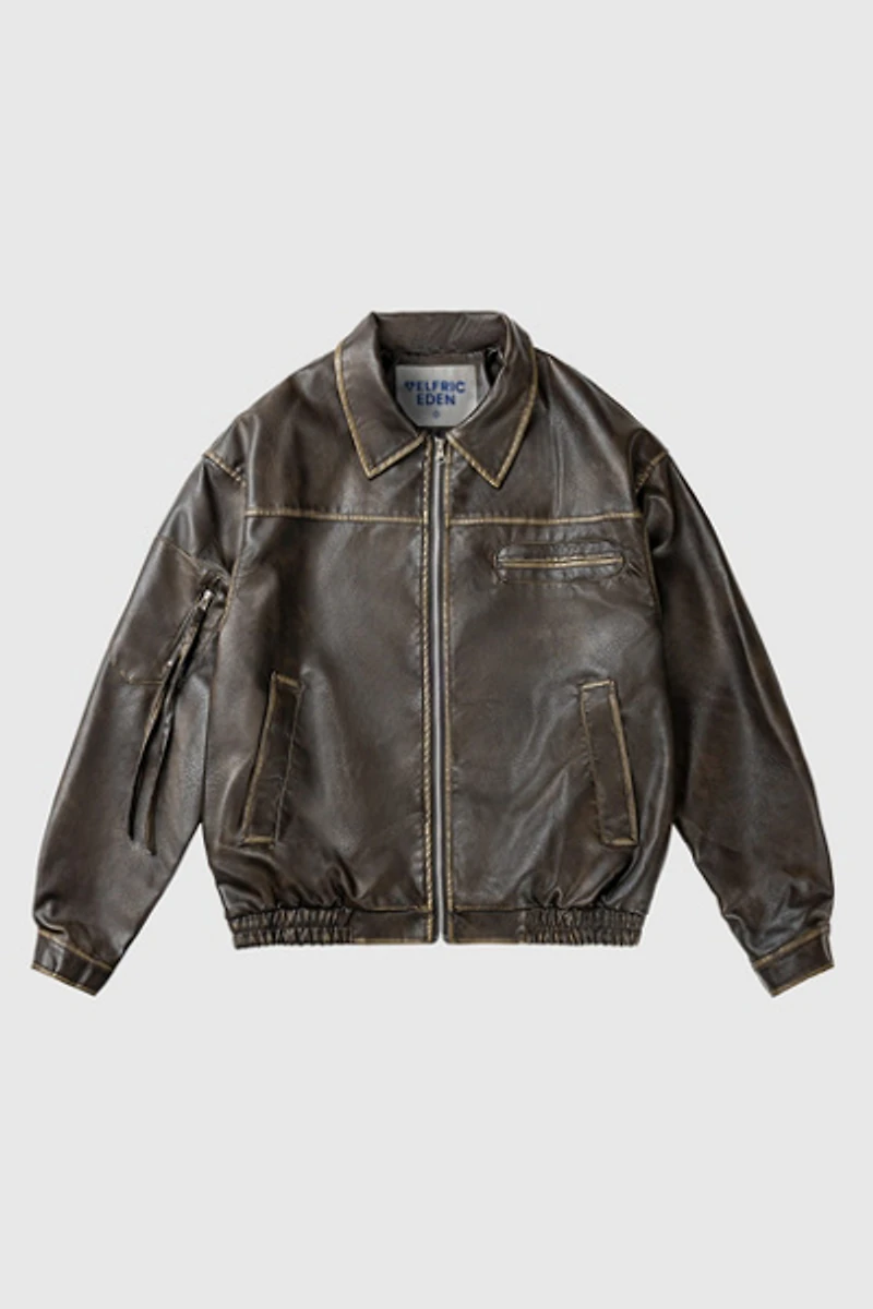 Aelfric Eden Vintage Faux Leather Jacket