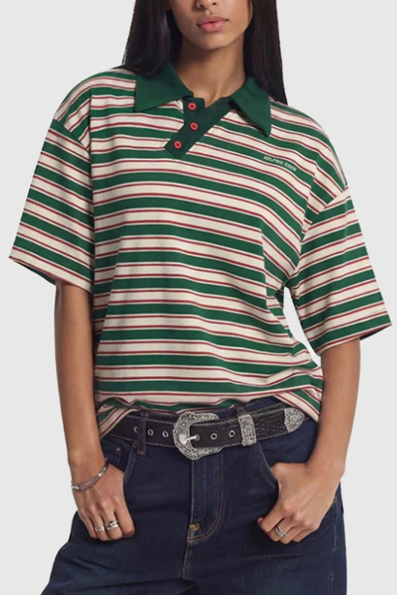 Aelfric Eden Stripe Polo Tee