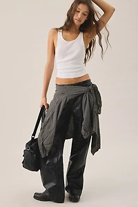 Lioness Top Model Embossed Faux Leather Baggy Straight Leg Pants