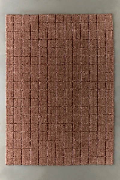 Woolable Mosaic Checkered Washable Wool Rug
