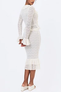 Miss Circle Urvi Crochet Ruffle Midi Skirt