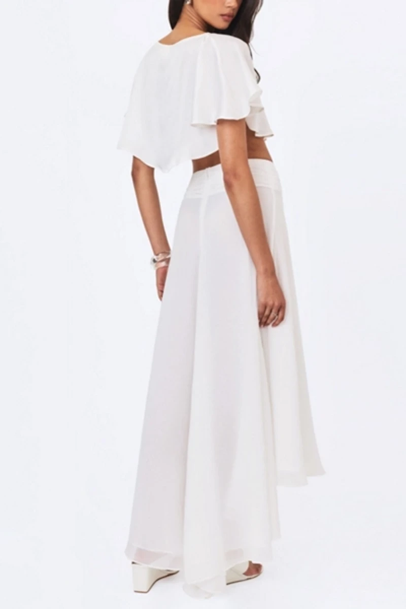 Miss Circle Yanna Chiffon High-Low Maxi Skirt