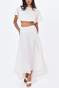 Miss Circle Yanna Chiffon High-Low Maxi Skirt