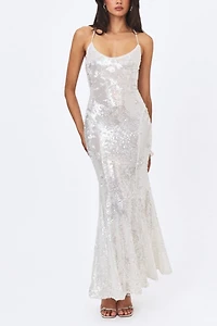 Miss Circle Cameron Sequin Scoop Neck Mermaid Maxi Dress