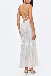 Miss Circle Cameron Sequin Scoop Neck Mermaid Maxi Dress