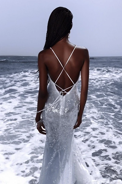 Miss Circle Cameron Sequin Scoop Neck Mermaid Maxi Dress