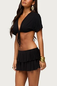 Edikted Kimora Ruffle Micro Skort