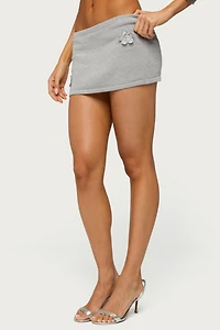 Edikted Teagyn Metallic Knit Mini Skort