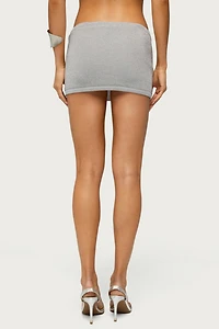 Edikted Teagyn Metallic Knit Mini Skort