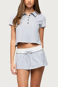 Edikted Tenney Contrast Flared Mini Skort