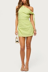 Edikted Zimi Eyelet One Shoulder Mini Dress