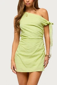 Edikted Zimi Eyelet One Shoulder Mini Dress